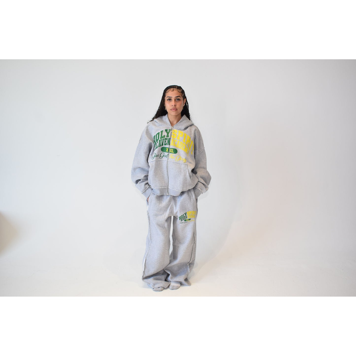 Heaven Academy Sweats Green - Holy Spirit Clothing Co.