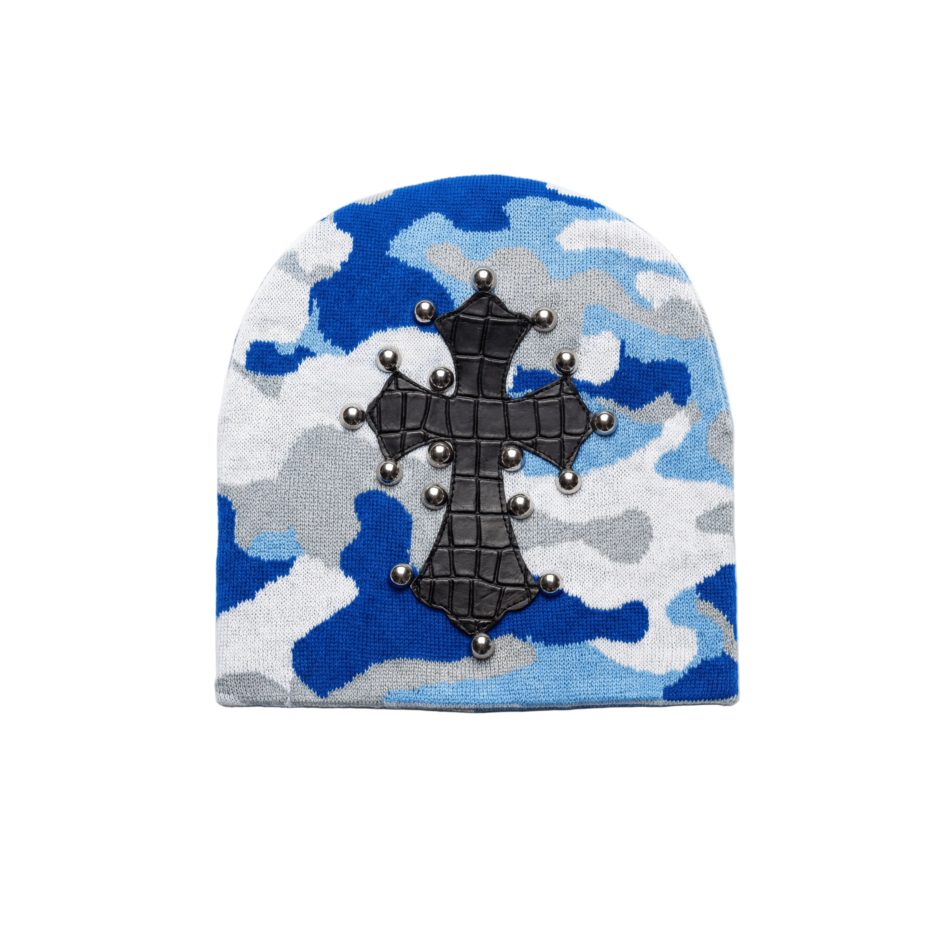 Blue Camo Studded Beanie - Holy Spirit Clothing Co.