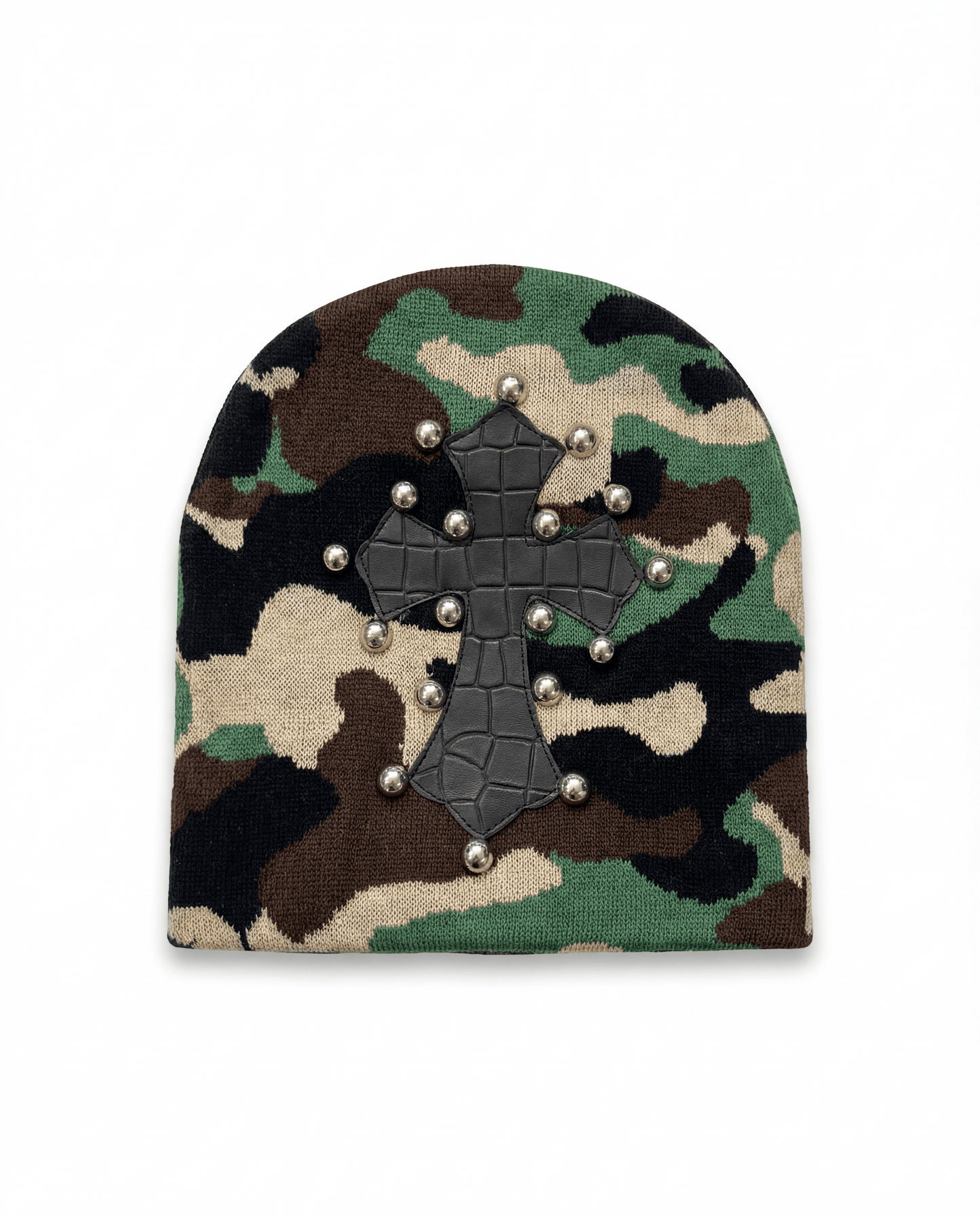 Green Camo Studded Beanie - Holy Spirit Clothing Co.