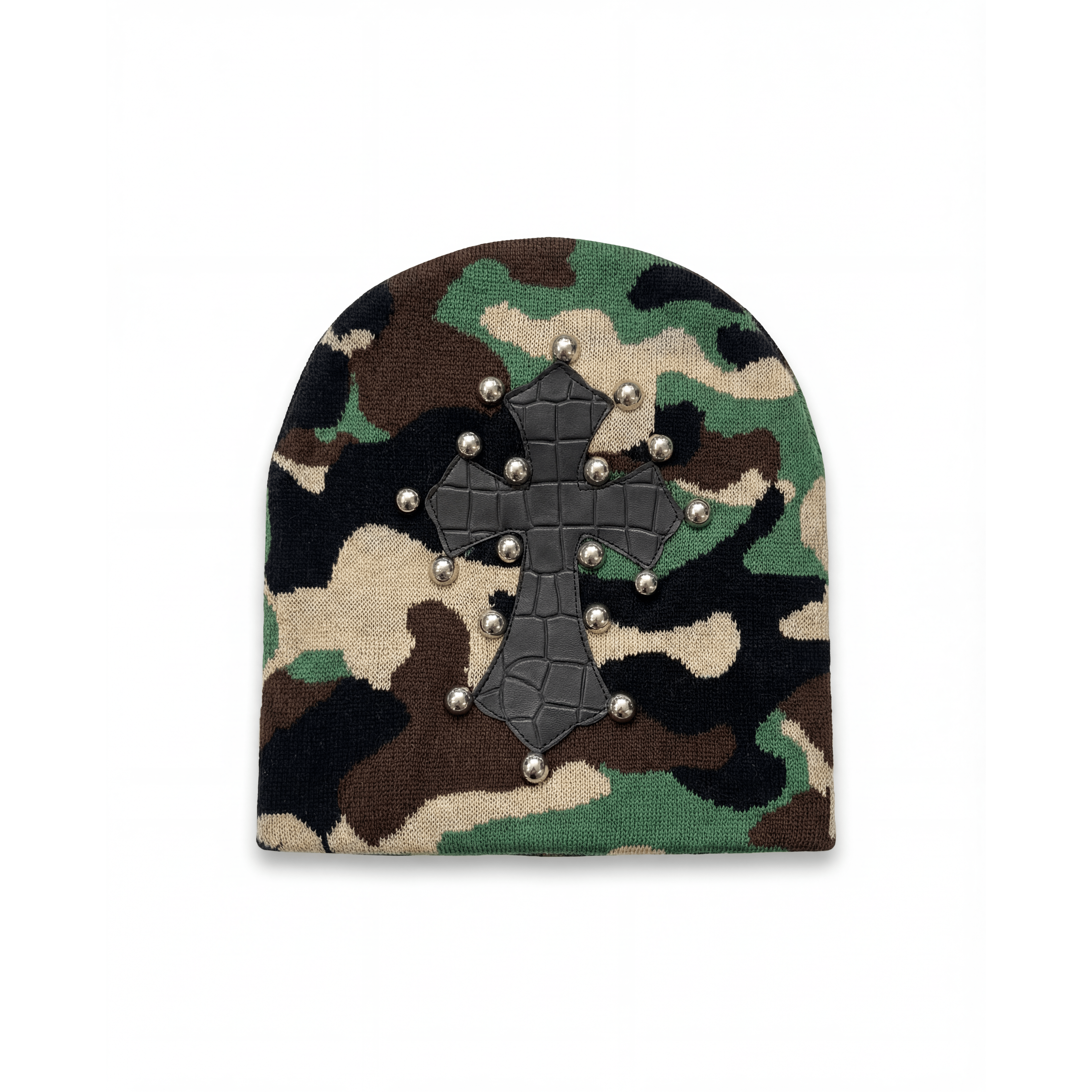 Green Camo Studded Beanie - Holy Spirit Clothing Co.
