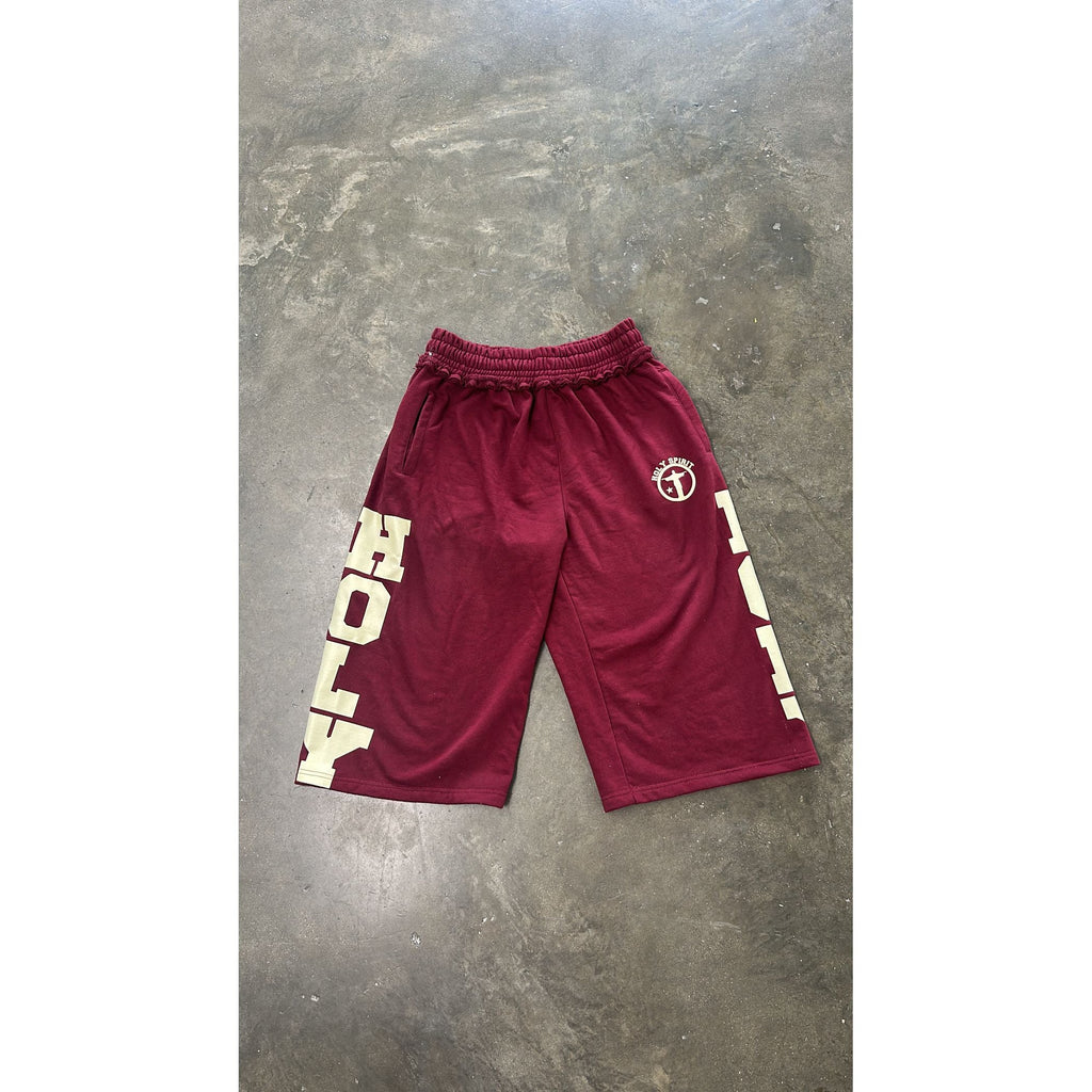 Holy Long Shorts (Maroon) - Holy Spirit Clothing Co.