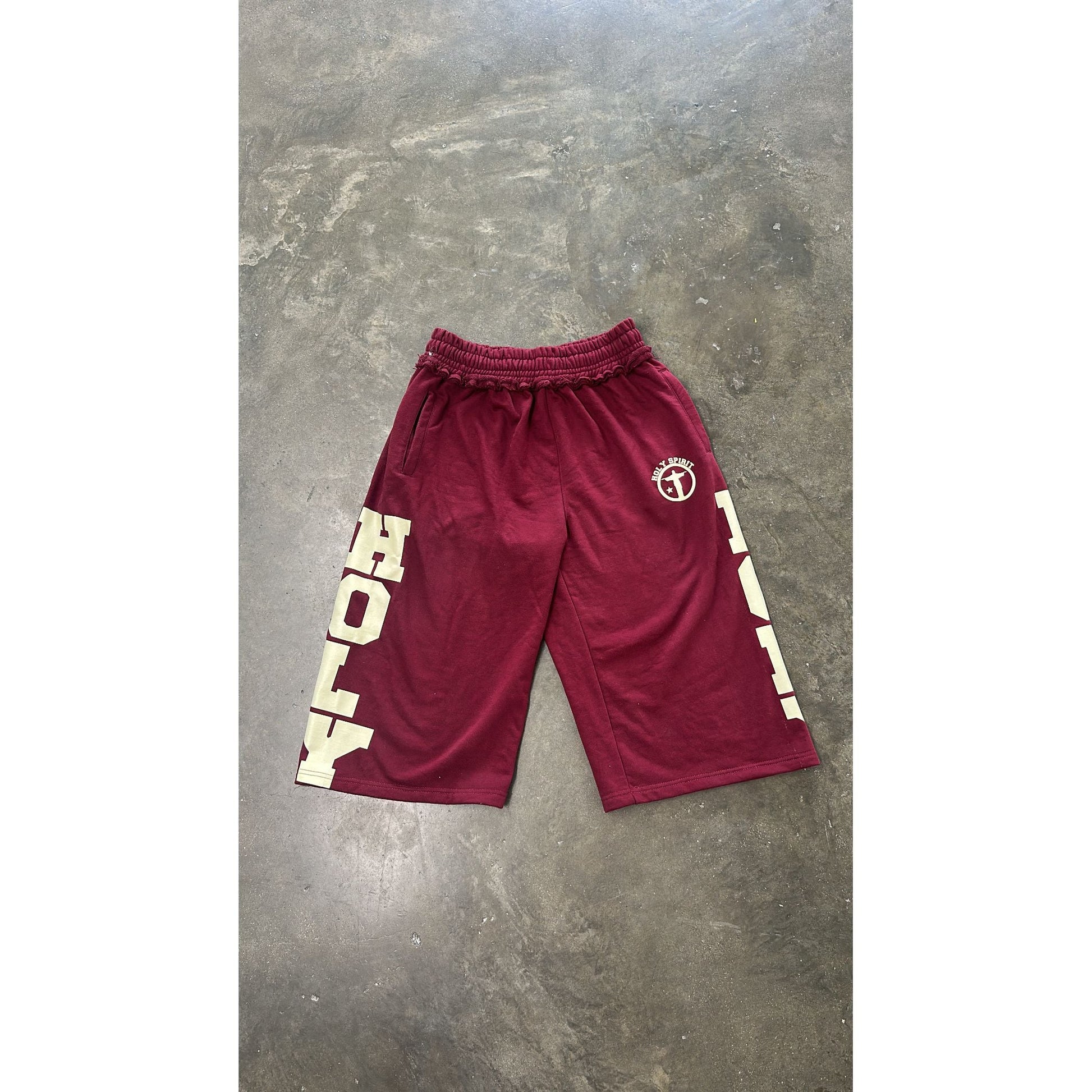 Holy Long Shorts (Maroon) - Holy Spirit Clothing Co.