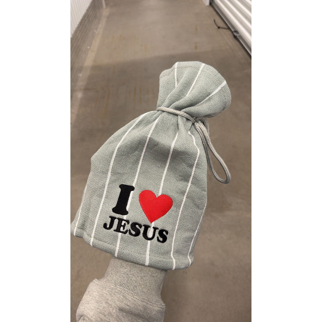I Love Jesus (Ash) Tie Beanie - Holy Spirit Clothing Co.