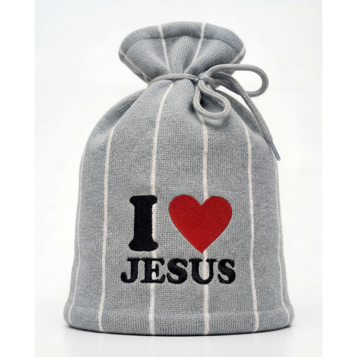 I Love Jesus (Ash) Tie Beanie - Holy Spirit Clothing Co.