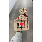 I Love Jesus (Coffee) Tie Beanie - Holy Spirit Clothing Co.