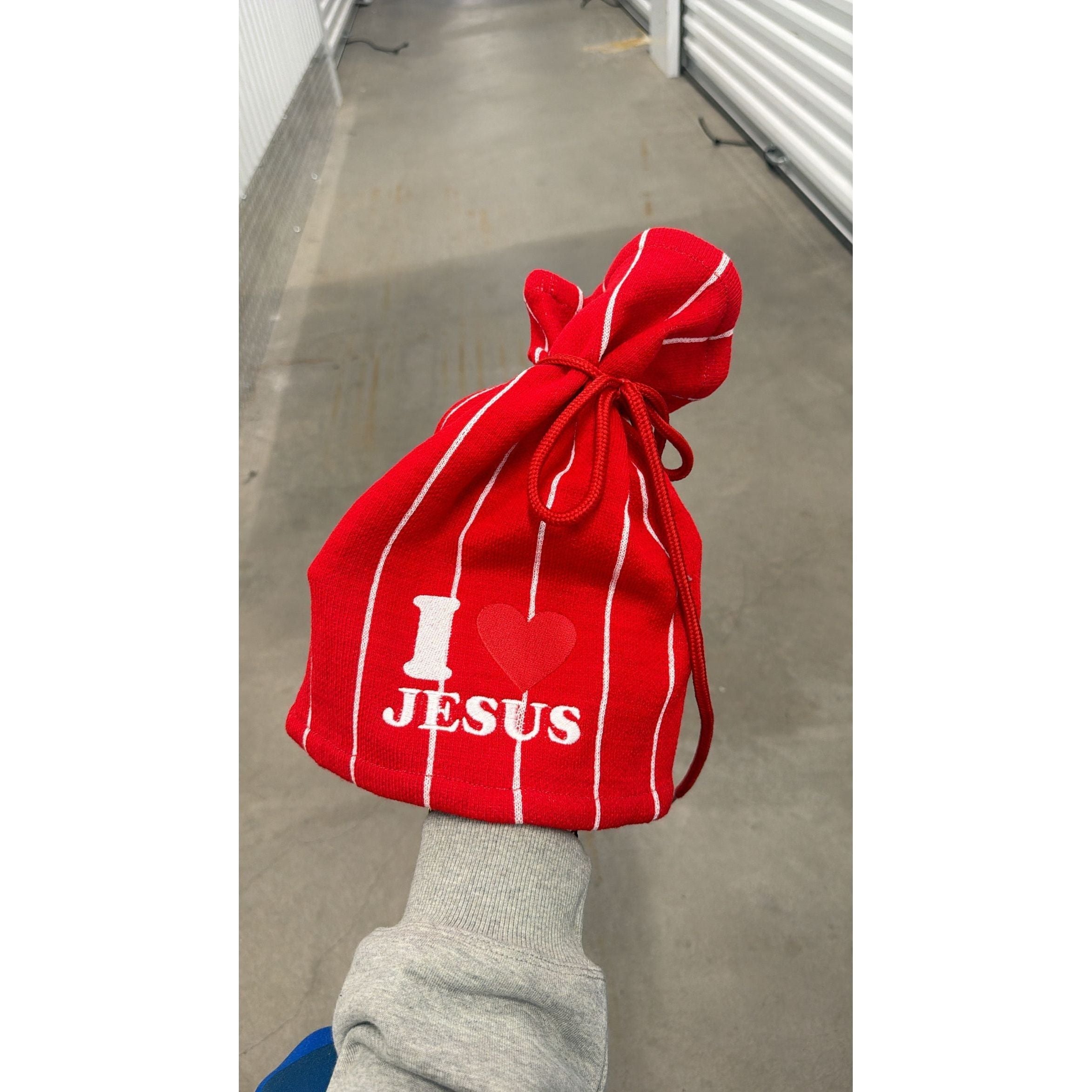 I Love Jesus (Peppermint) Tie Beanie - Holy Spirit Clothing Co.