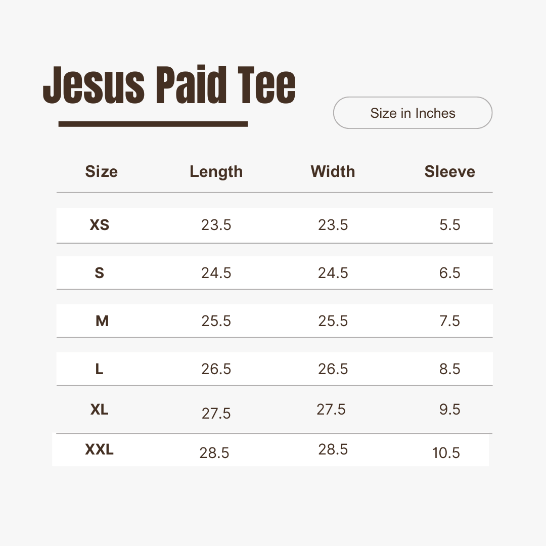 Jesus Paid it All Tee - Holy Spirit Clothing Co.
