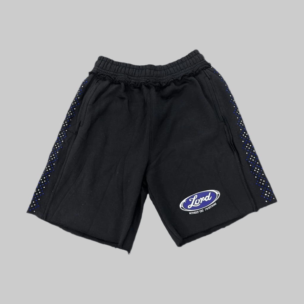 Rhinestone Holy Shorts (Black) - Holy Spirit Clothing Co.