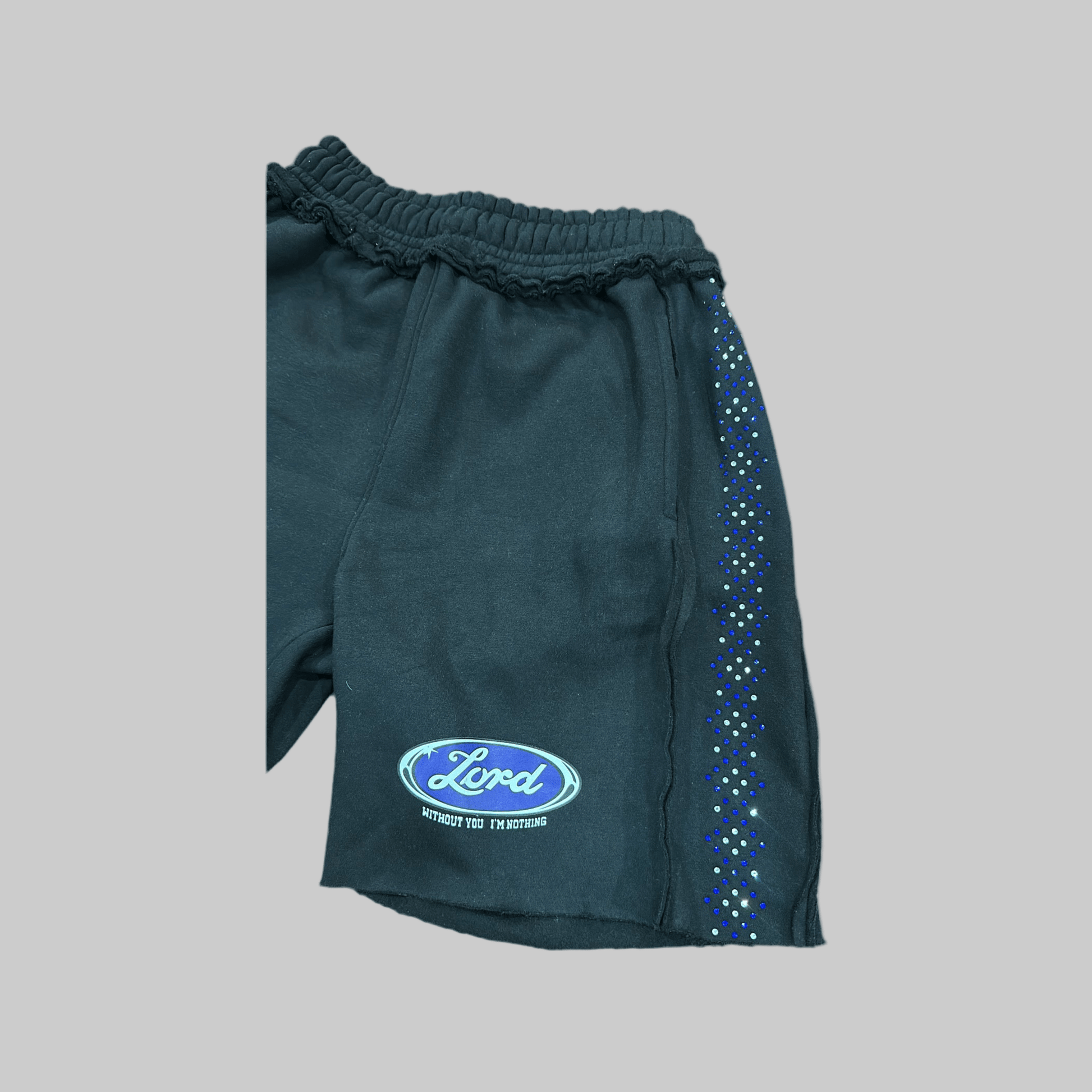 Rhinestone Holy Shorts (Black) - Holy Spirit Clothing Co.