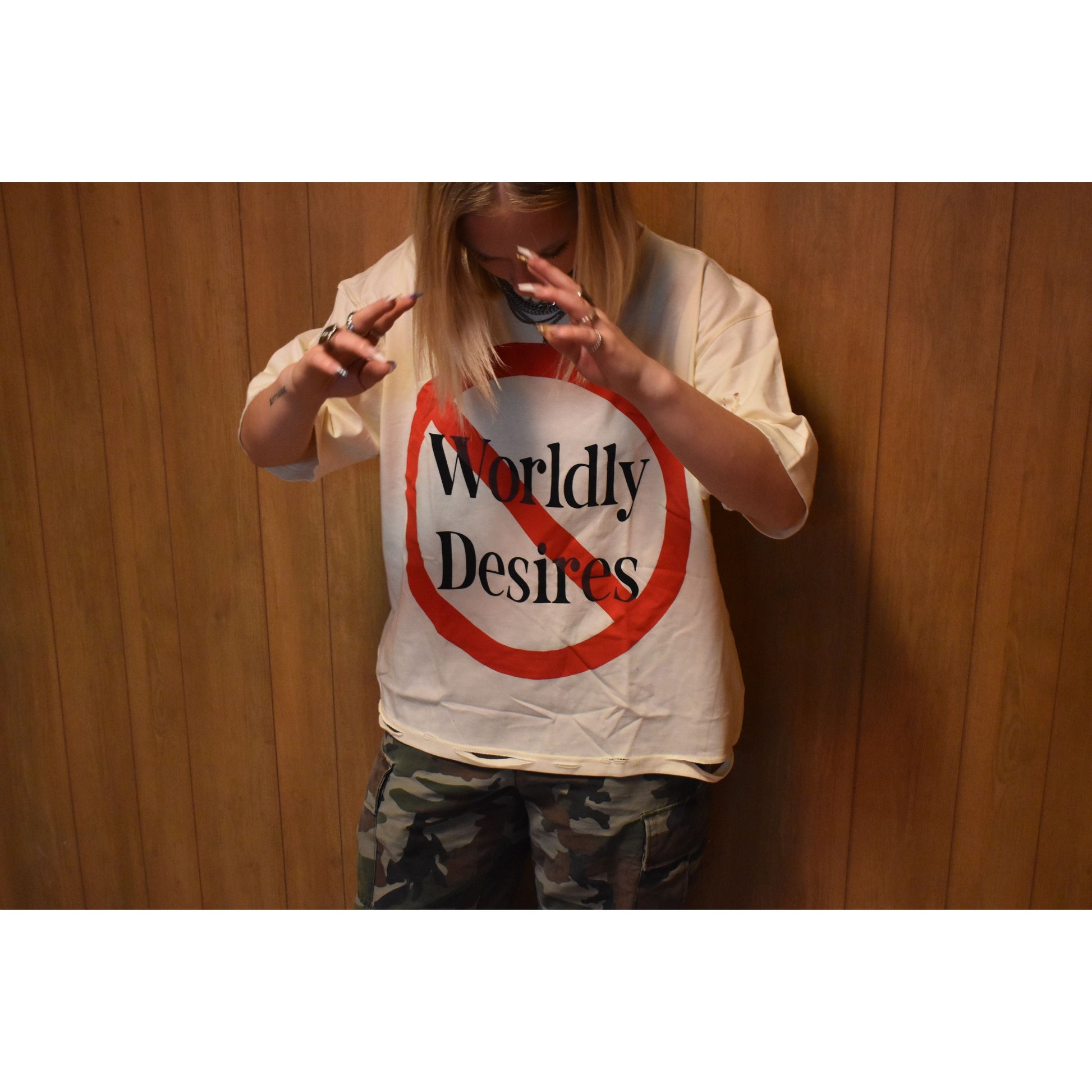 Worldly Desires Tee (Cream) - Holy Spirit Clothing Co.